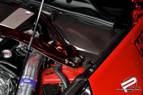 Racing Gear Real Carbon Fiber 2-Piece Engine Cover Kit For Nissan 370Z Z34