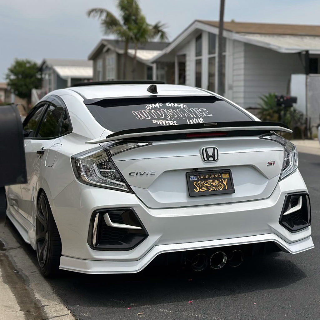 Password:JDM Dry Carbon Fiber Gurney Flap 17-19 Honda Civic Si 4dr